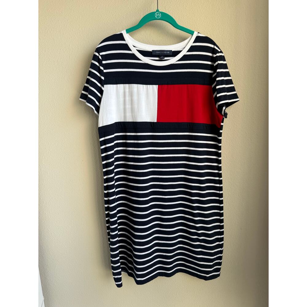 Tommy Hilfiger Striped T-Shirt Dress - Large